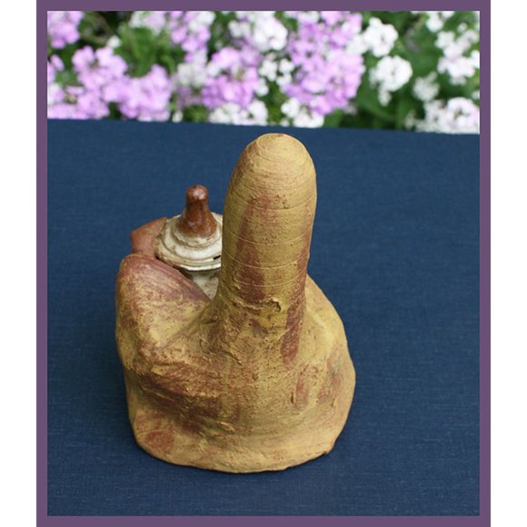 vintage David Kalderon clay statue woman holding pot - Israel - Picture 4 of 6